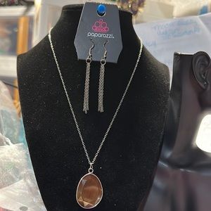 Paparazzi #101 brown necklace with earrings